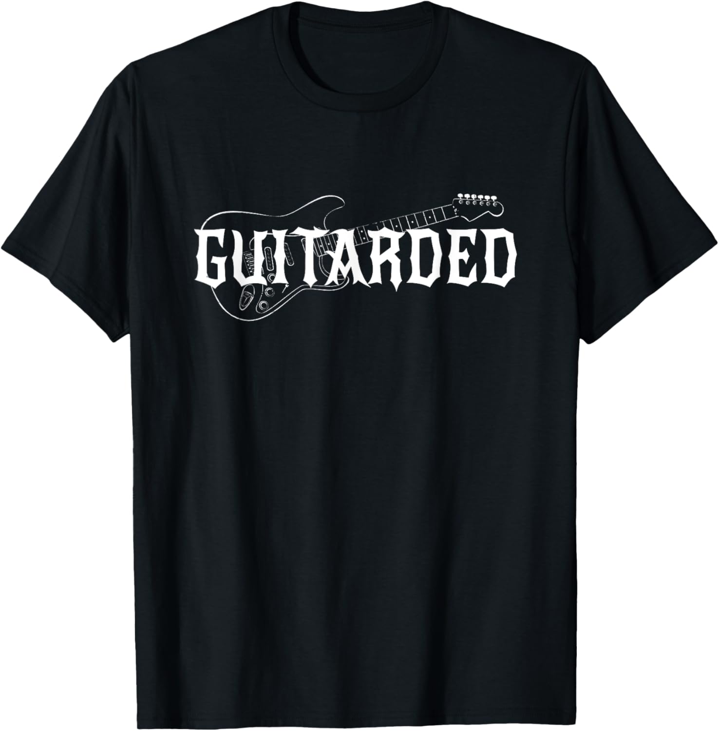 Black Guitar Themed Tee - Unisex Small