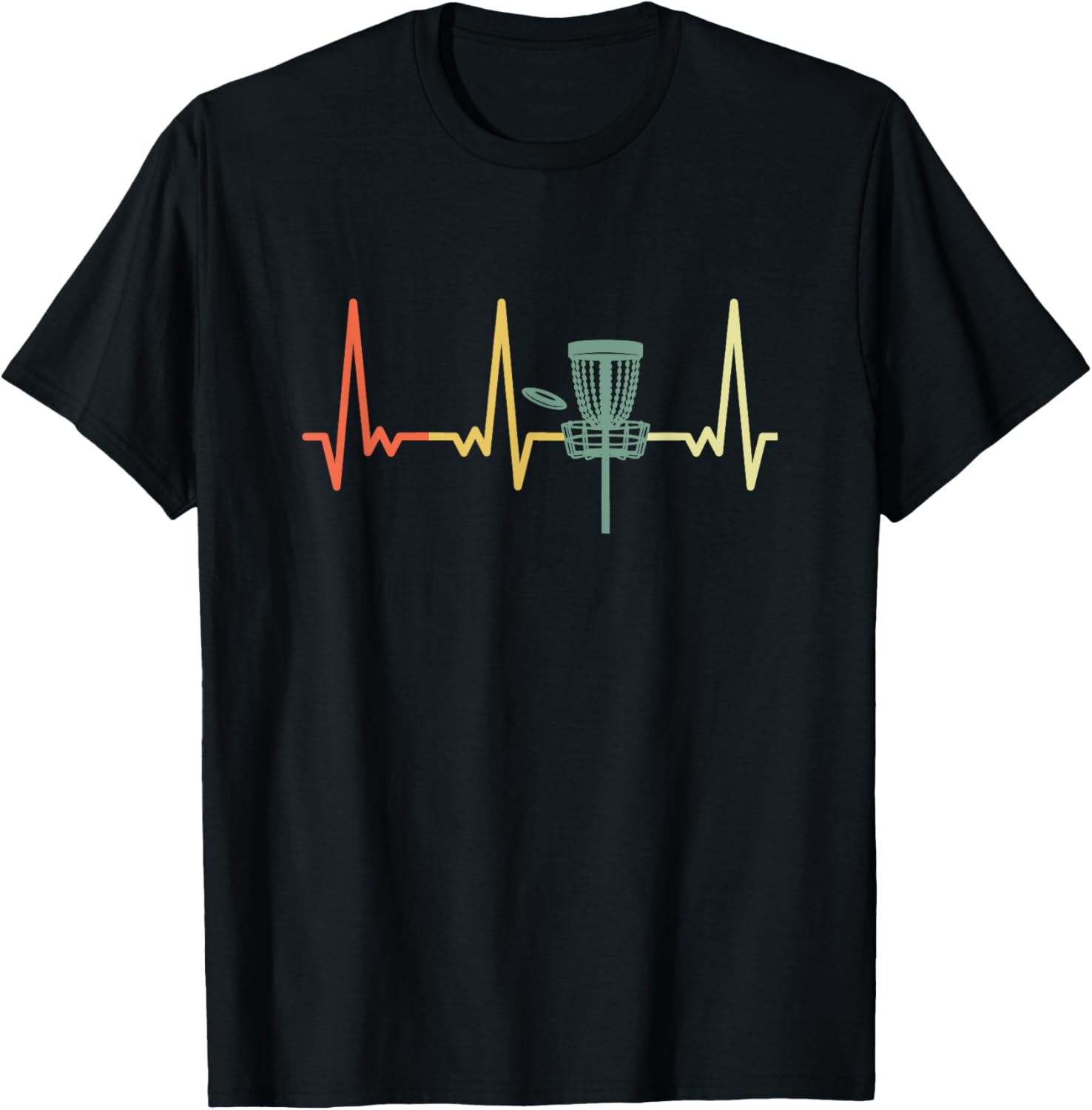 Retro Heartbeat Disc Golf Tee, Unisex, Small