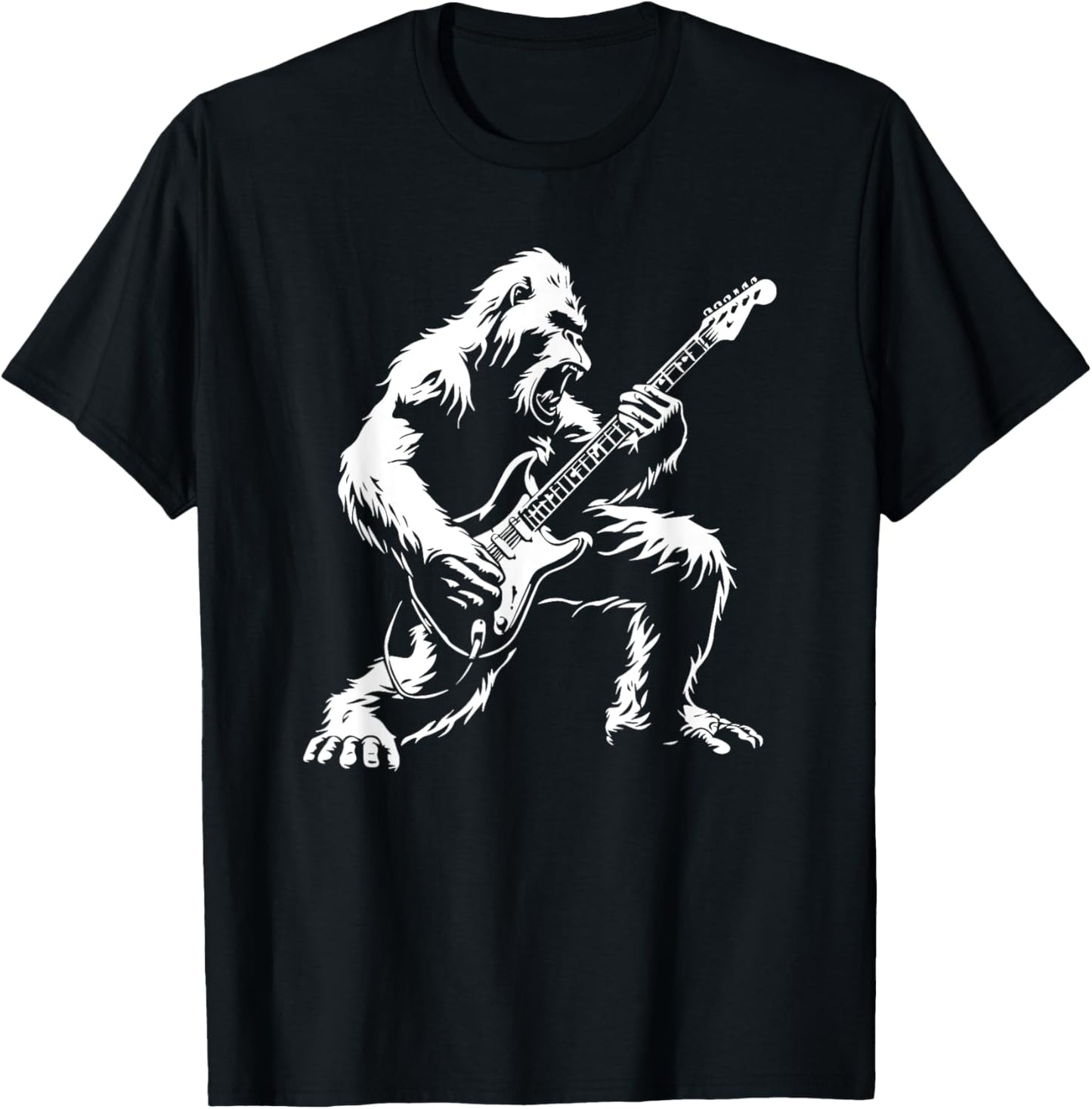 Bigfoot Rocks T-Shirt - Sasquatch Guitar Rock