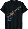 Colorful Bass Guitarist's Hands Rock and Roll Guitar Player T-Shirt