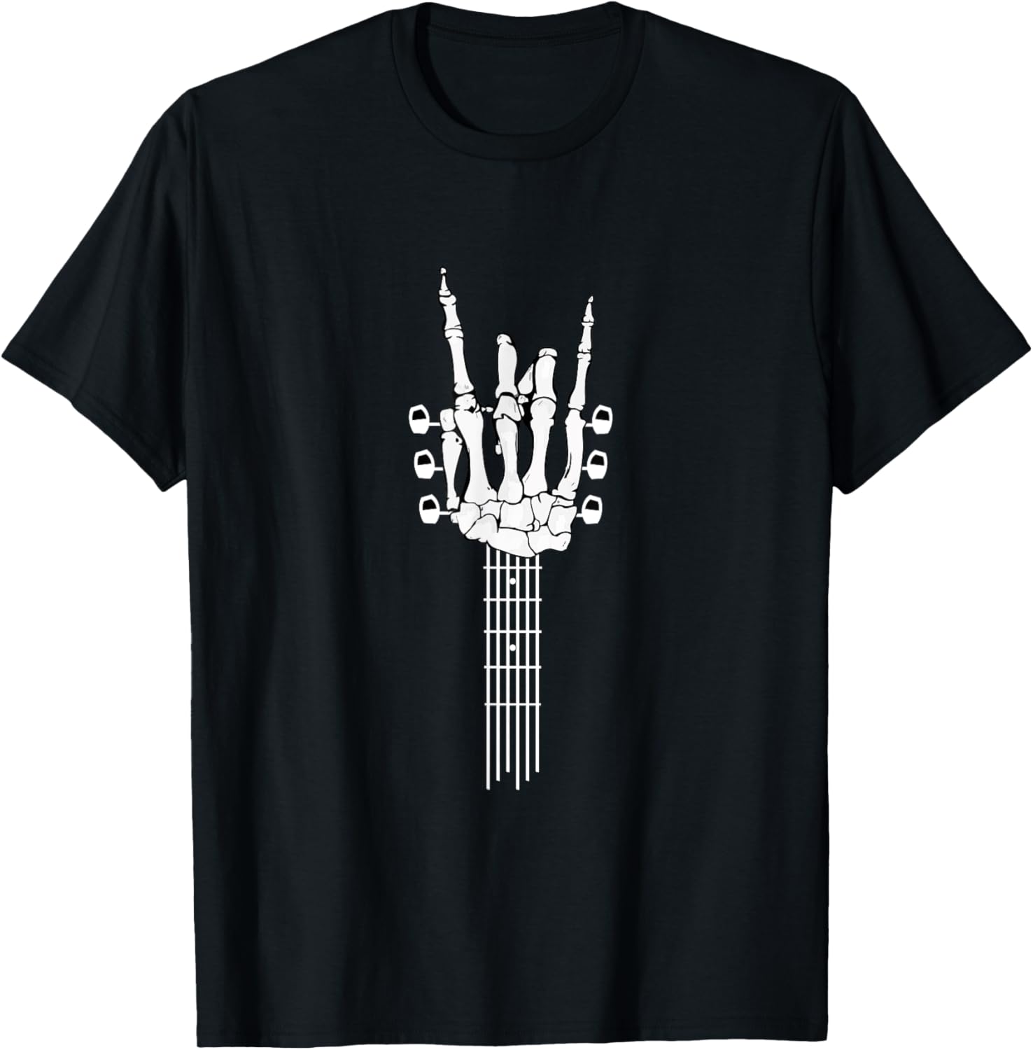 Rock On Skeleton Hands Guitar Tee