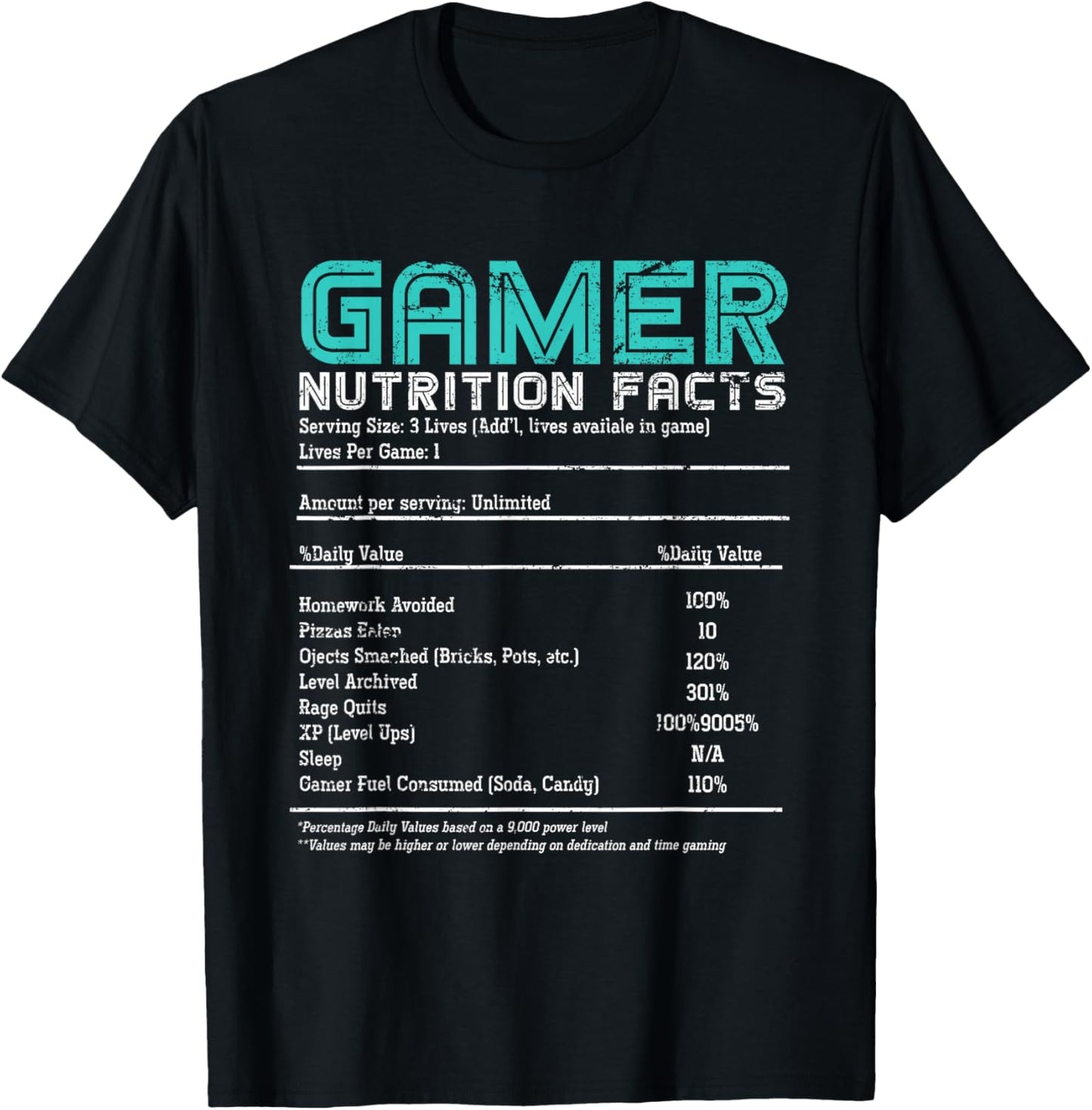 Nutrition Facts Gamer T-Shirt