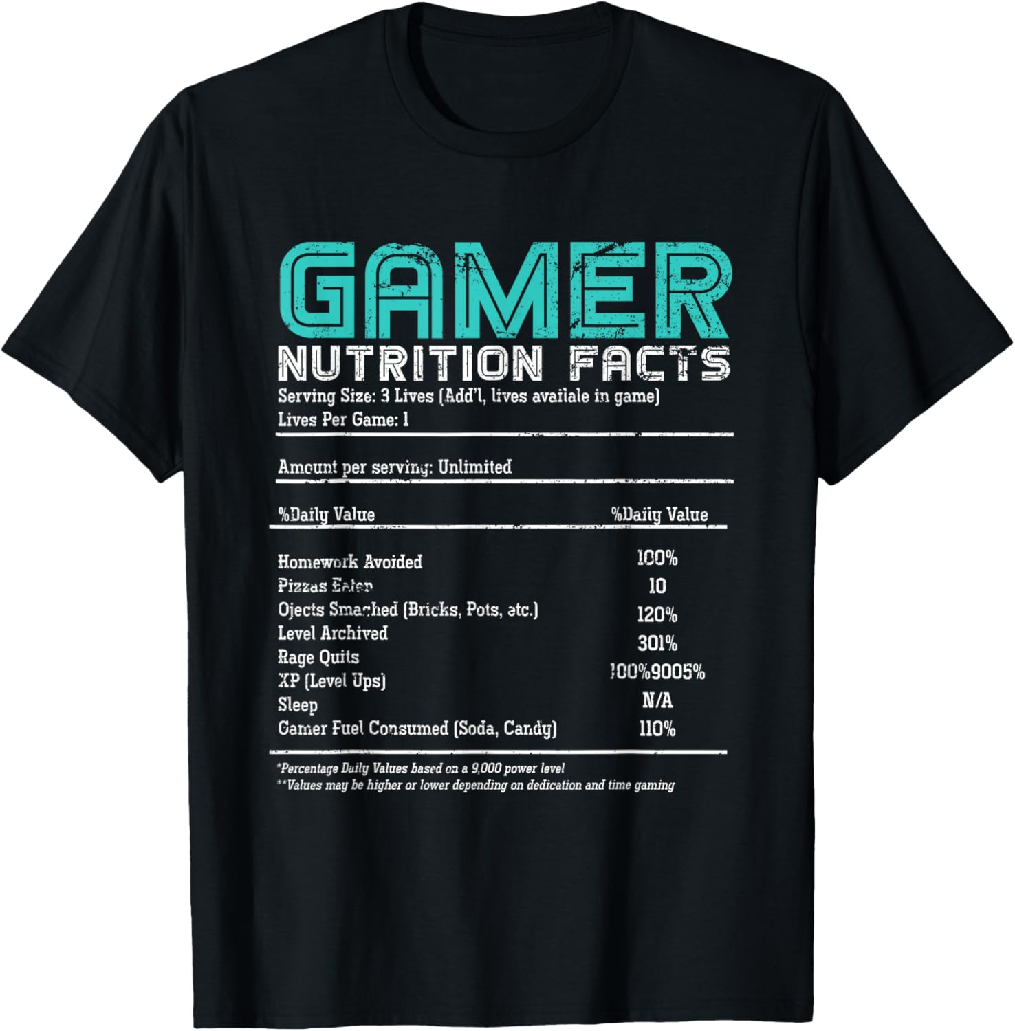 Nutrition Facts Gamer T-Shirt