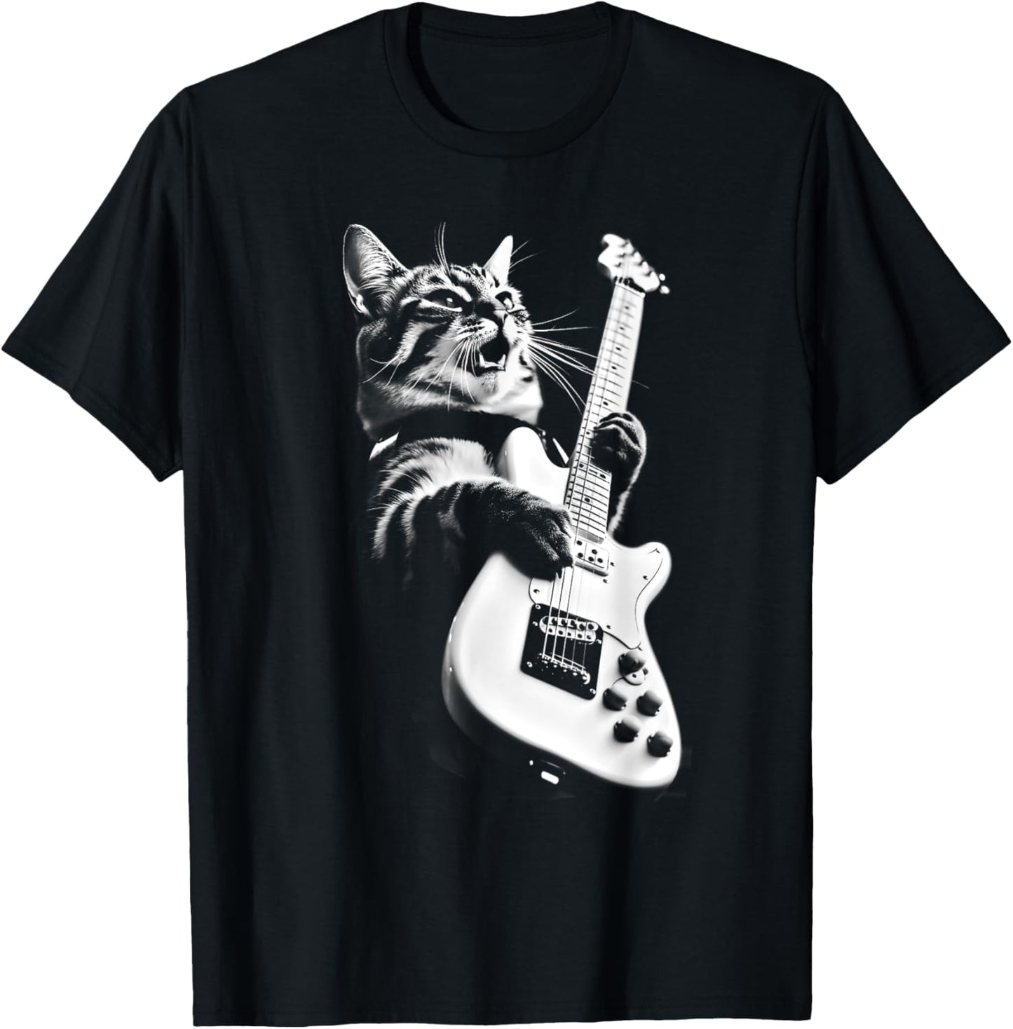 Rock Cat Guitar Tee - Purrfectly Playful!