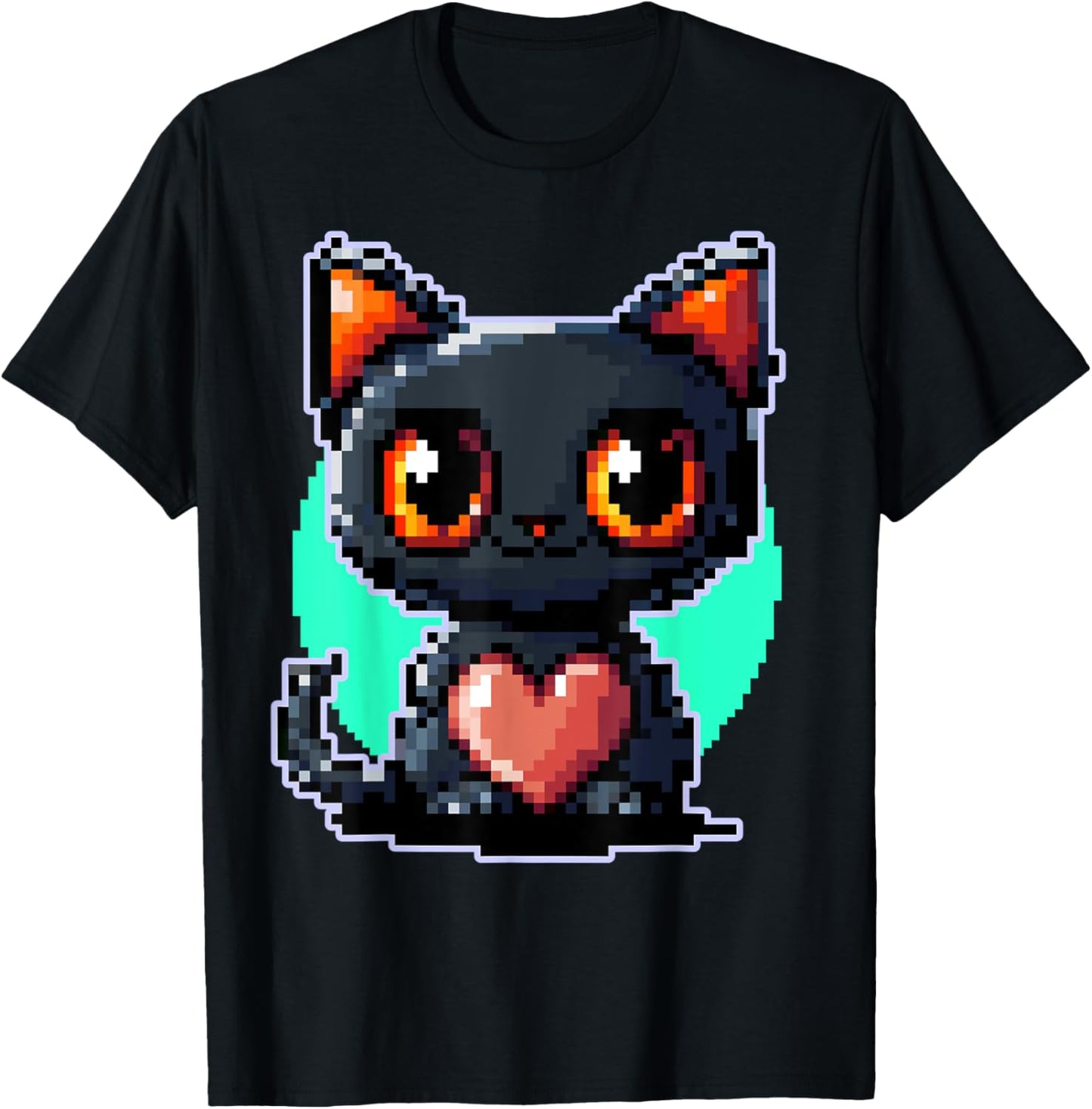 Y2K Cat Heart Retro Gaming Tee ~ Cool Gamer Girl Style