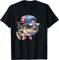 Funny Fishing & Fisherman Gift American Flag T-Shirt - Humorous Tee
