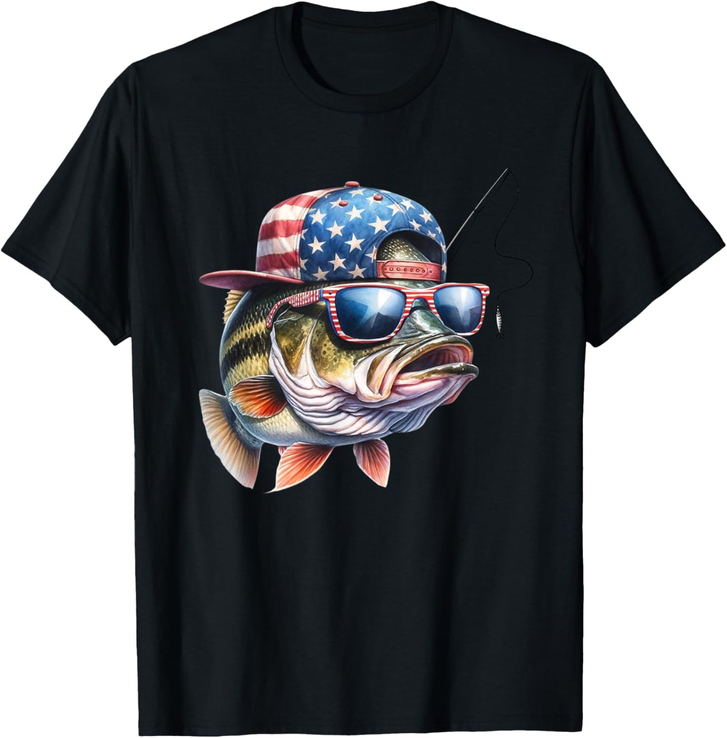 American Flag Fishing Tee - Perfect Funny Gift!