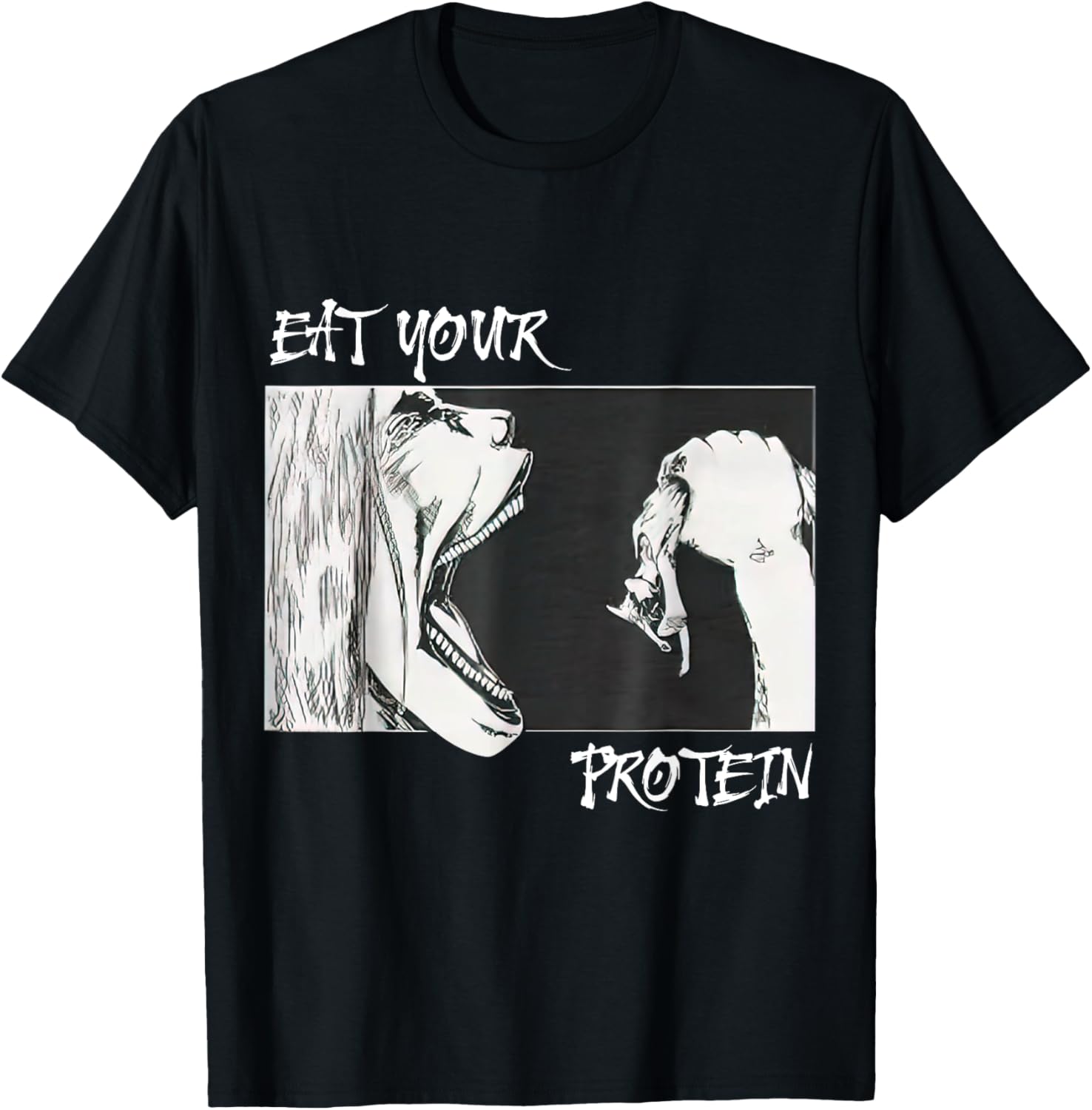 Anime Gym Protein Power Tee: Pump Up Your Fitness!
