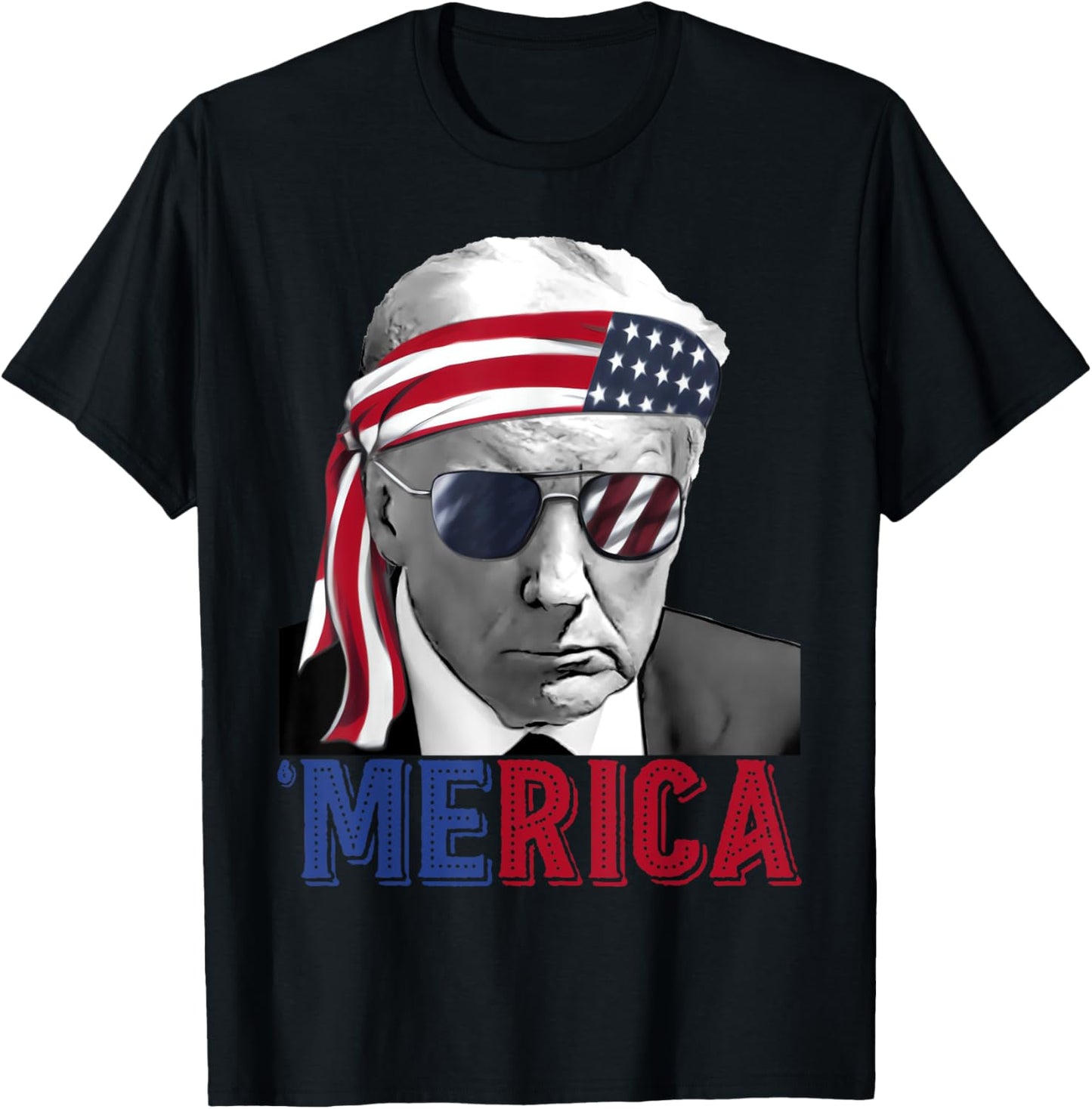 Trump 4th of July Tee  Patriotic 'MERICA Flag