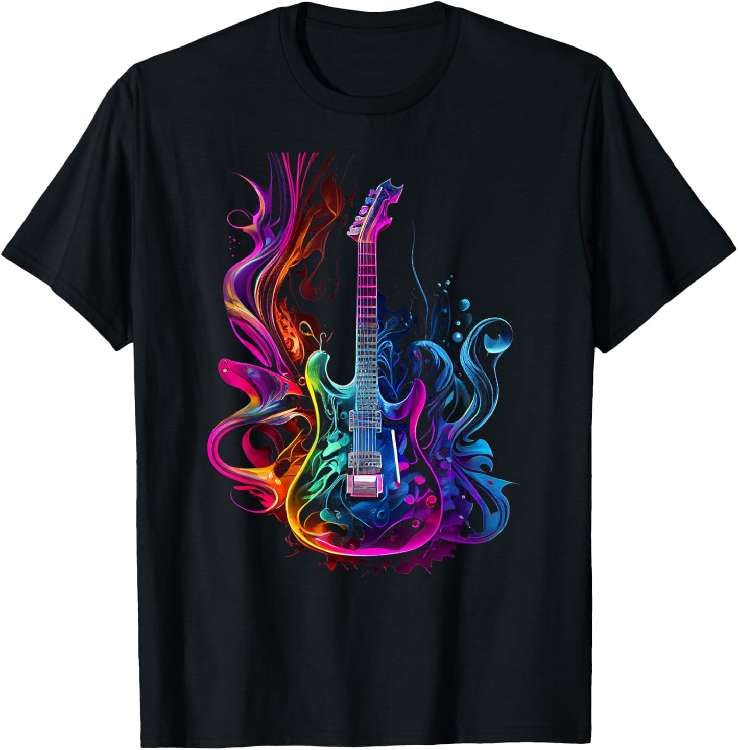 Black Short Sleeve T-Shirt - Guitar Player's Gift!