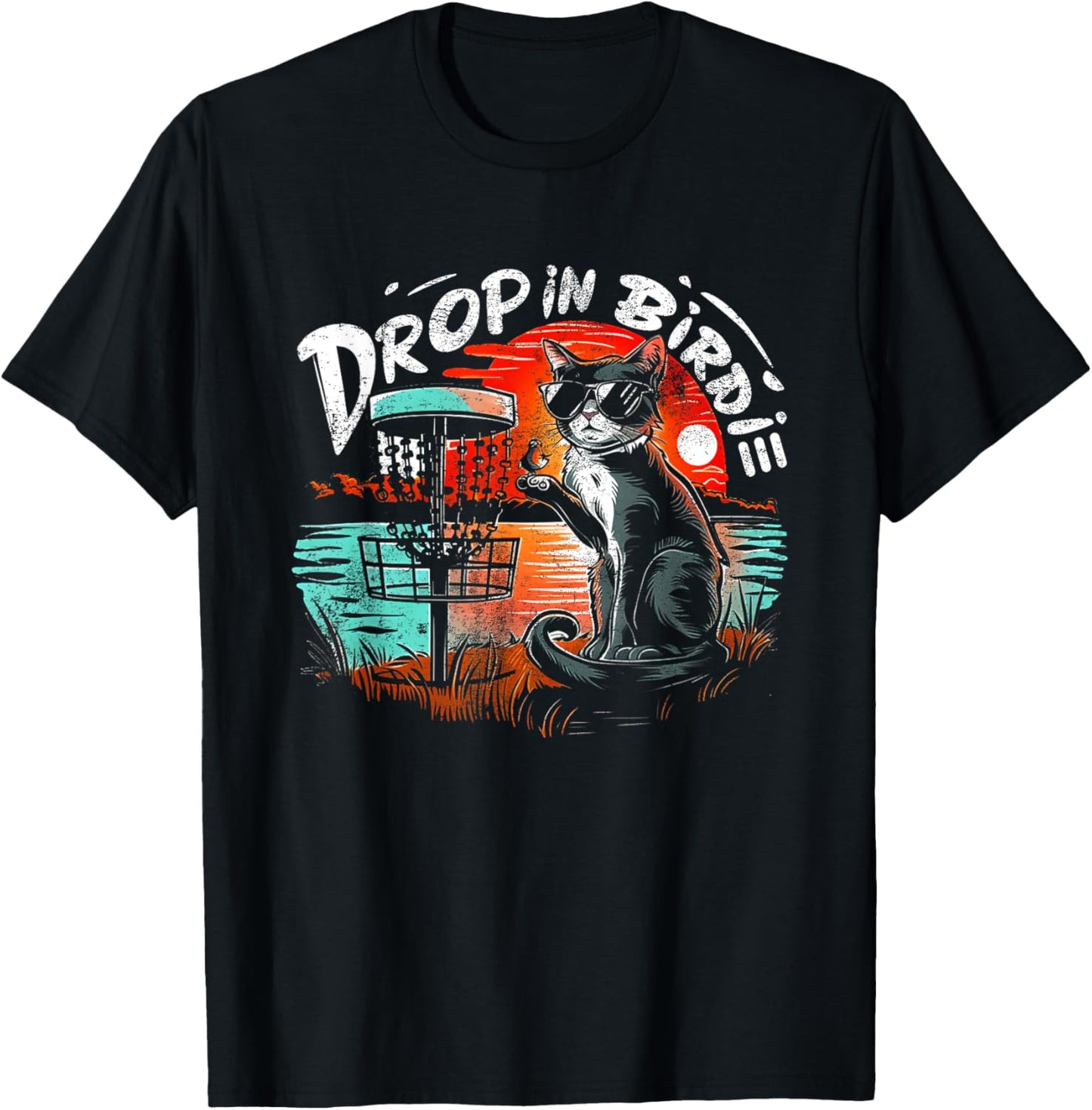 Funny Disc Golf Cat Lover Tee