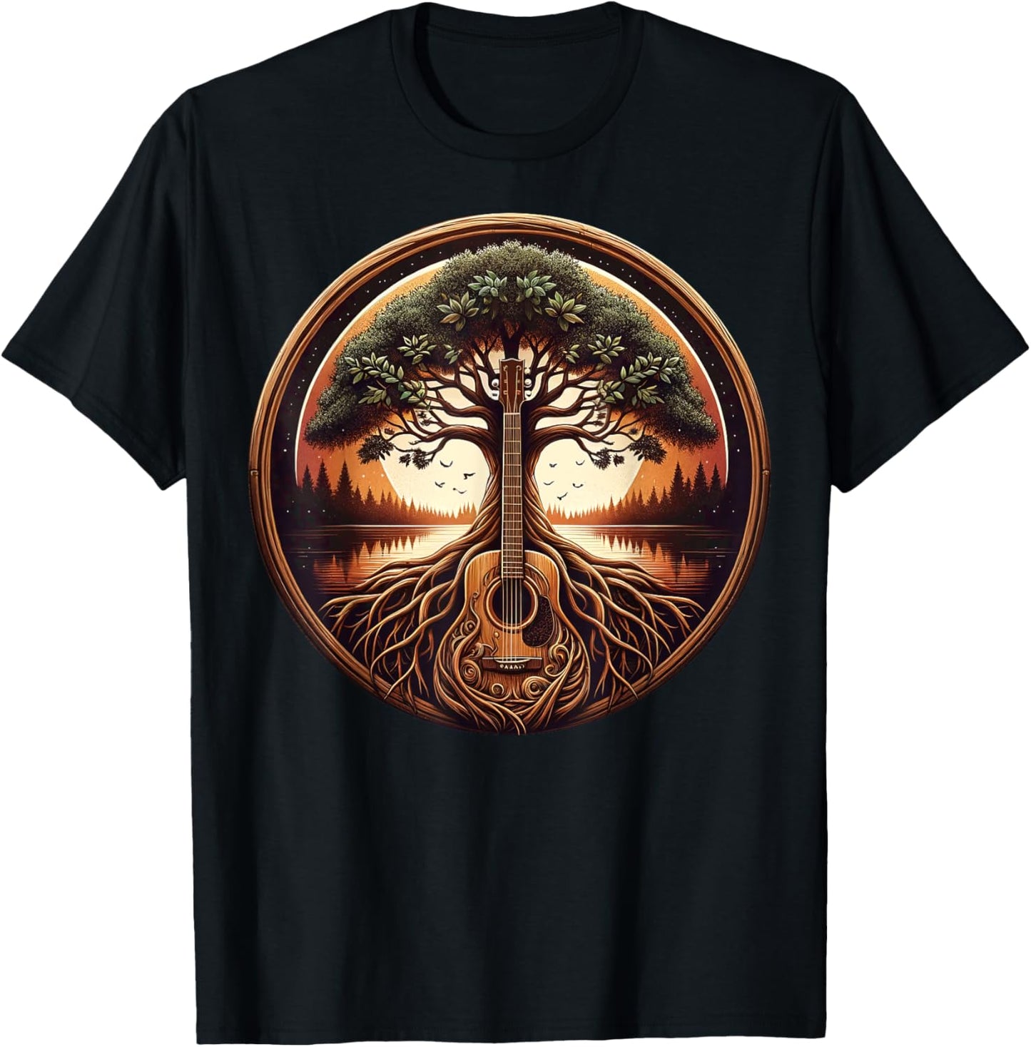 Nature-Inspired Acoustic Guitarist Tee