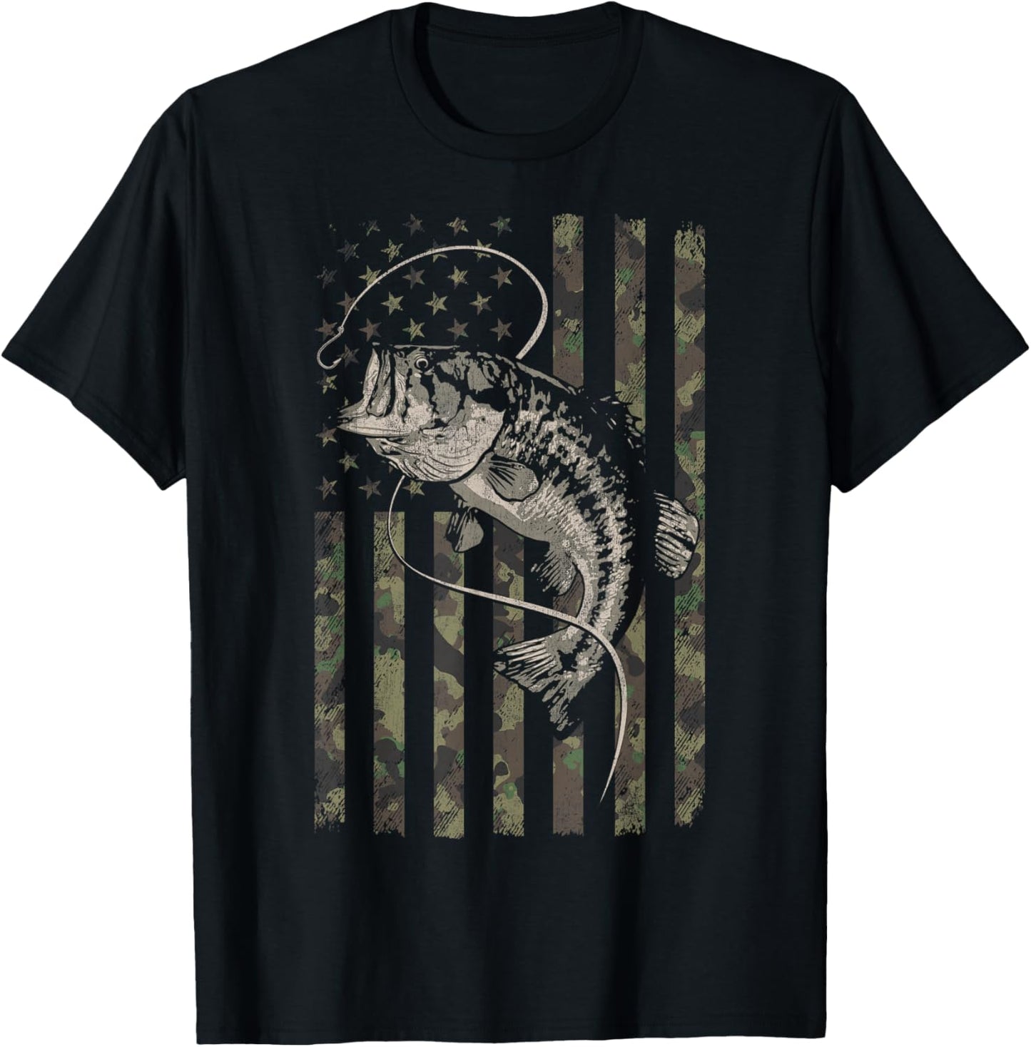 Camo Bass Fish Tee for Outdoor Enthusiasts