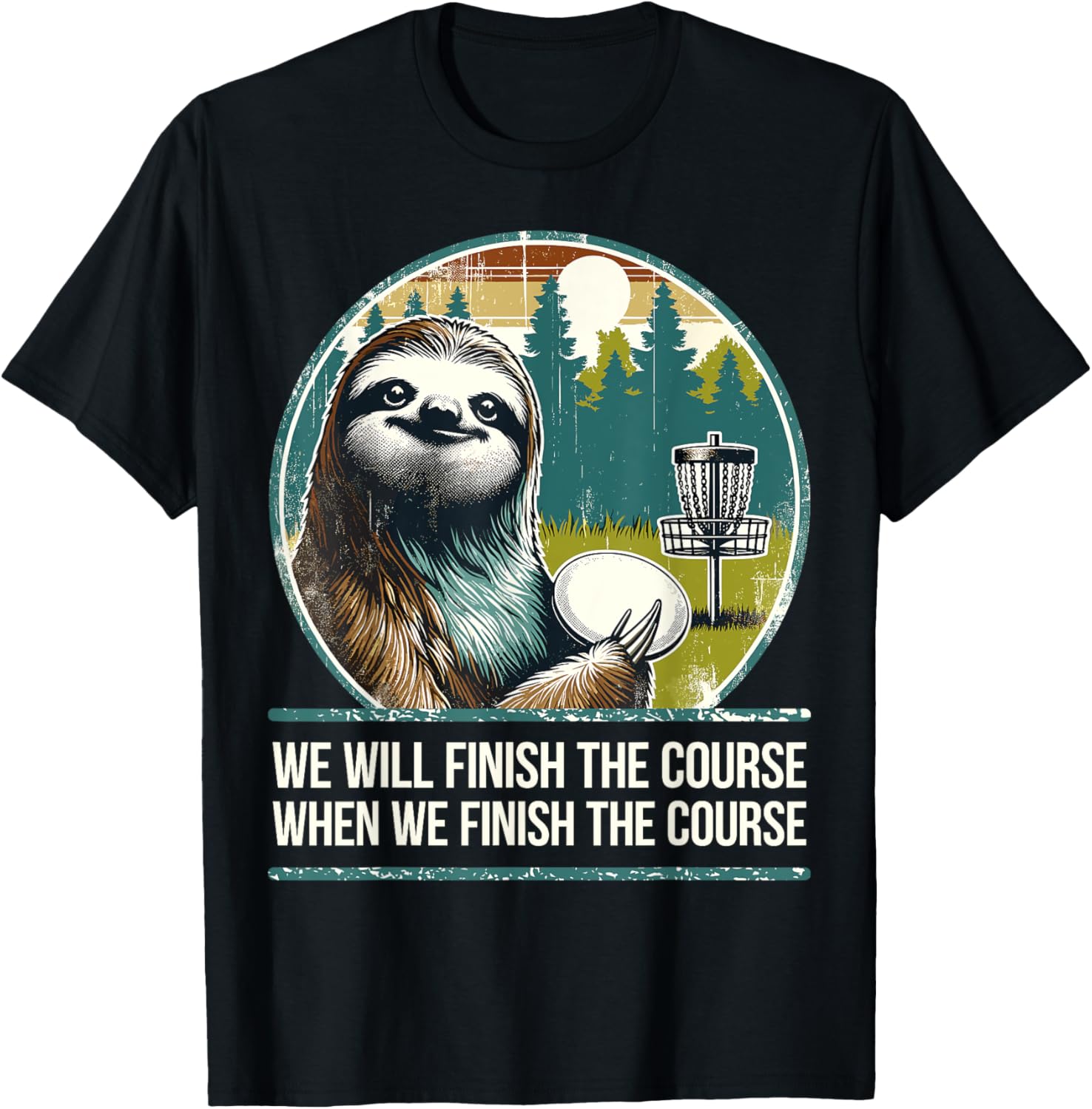 Sloth Disc Golfer Tee - Perfect Disc Golf Gift