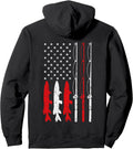 Fishing Rod American Flag Vintage Fishing Pullover Hoodie - Gift