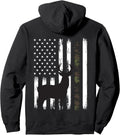 Whitetail Deer Hunting Buck Camo American Flag Pullover Hoodie